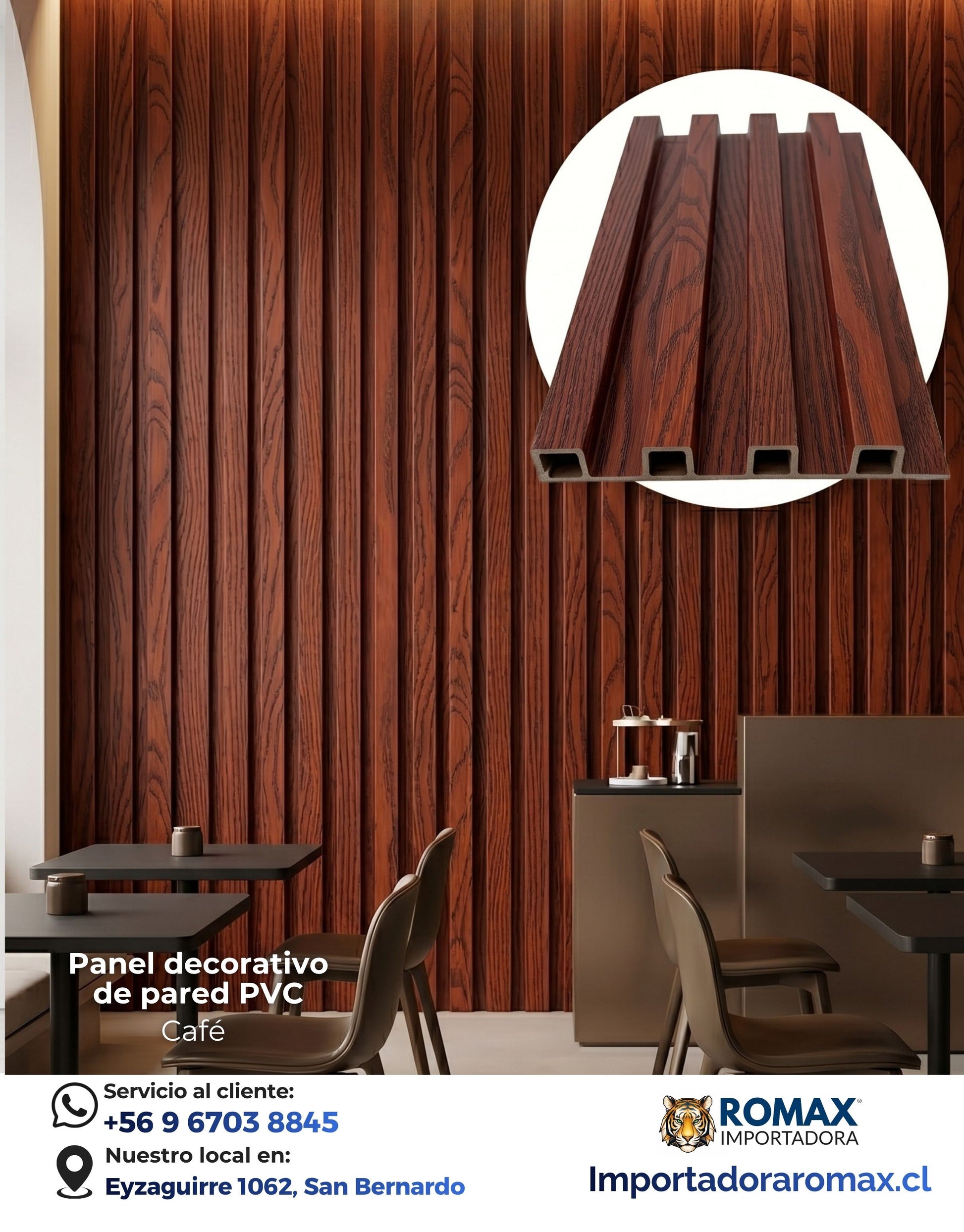 Panel decorativo de pared PVC | Color Café