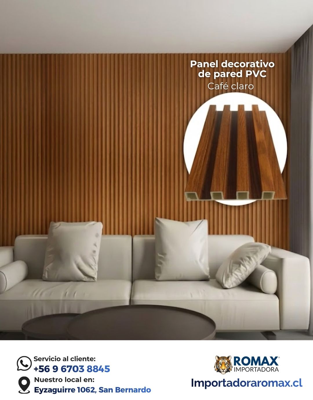 Panel decorativo de pared PVC | Color Café Claro