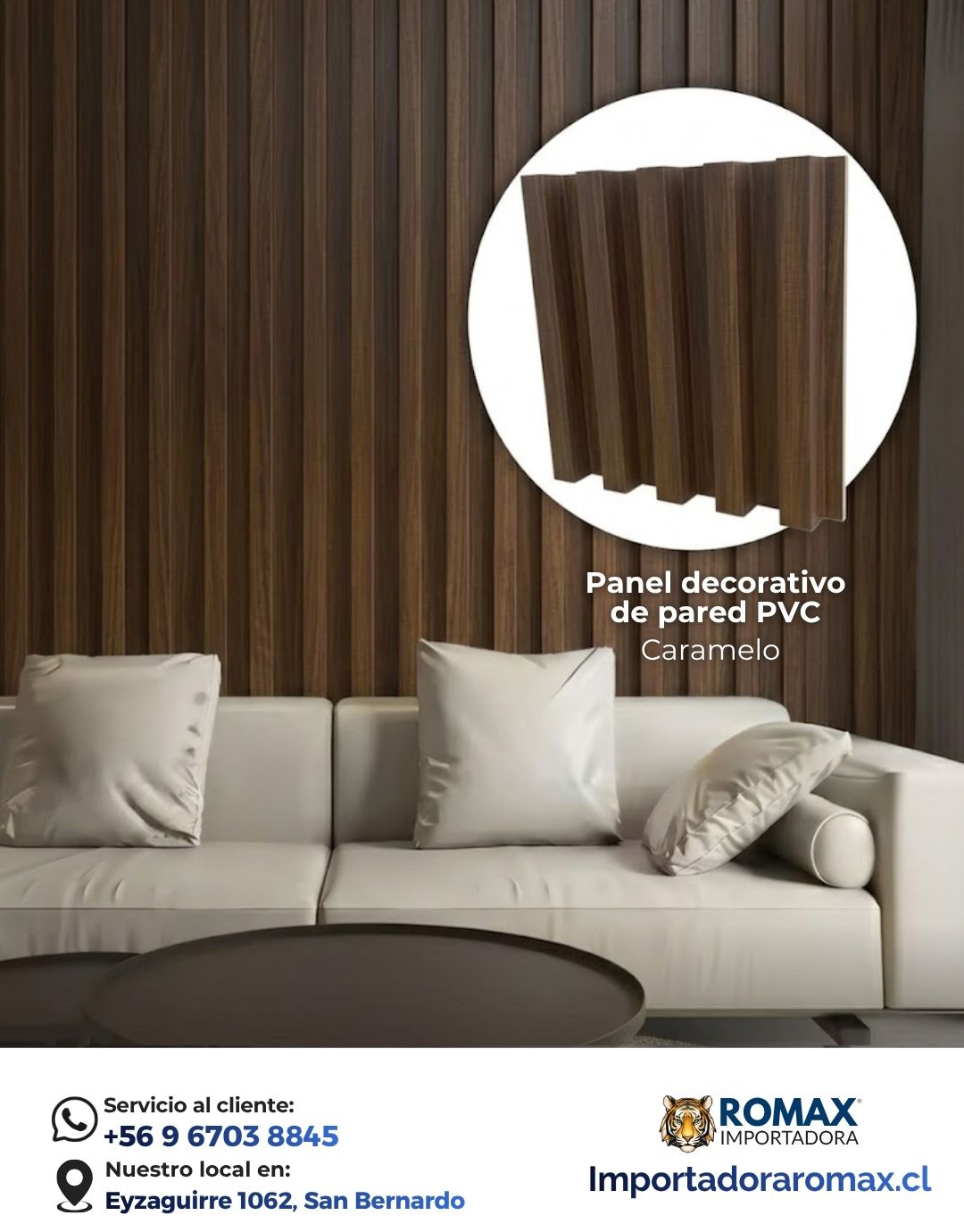 Panel decorativo de pared PVC | Color Caramelo