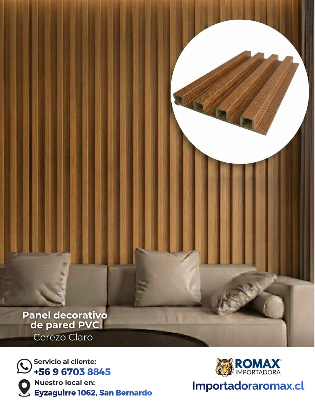 Panel decorativo de pared Color Cerezo Claro