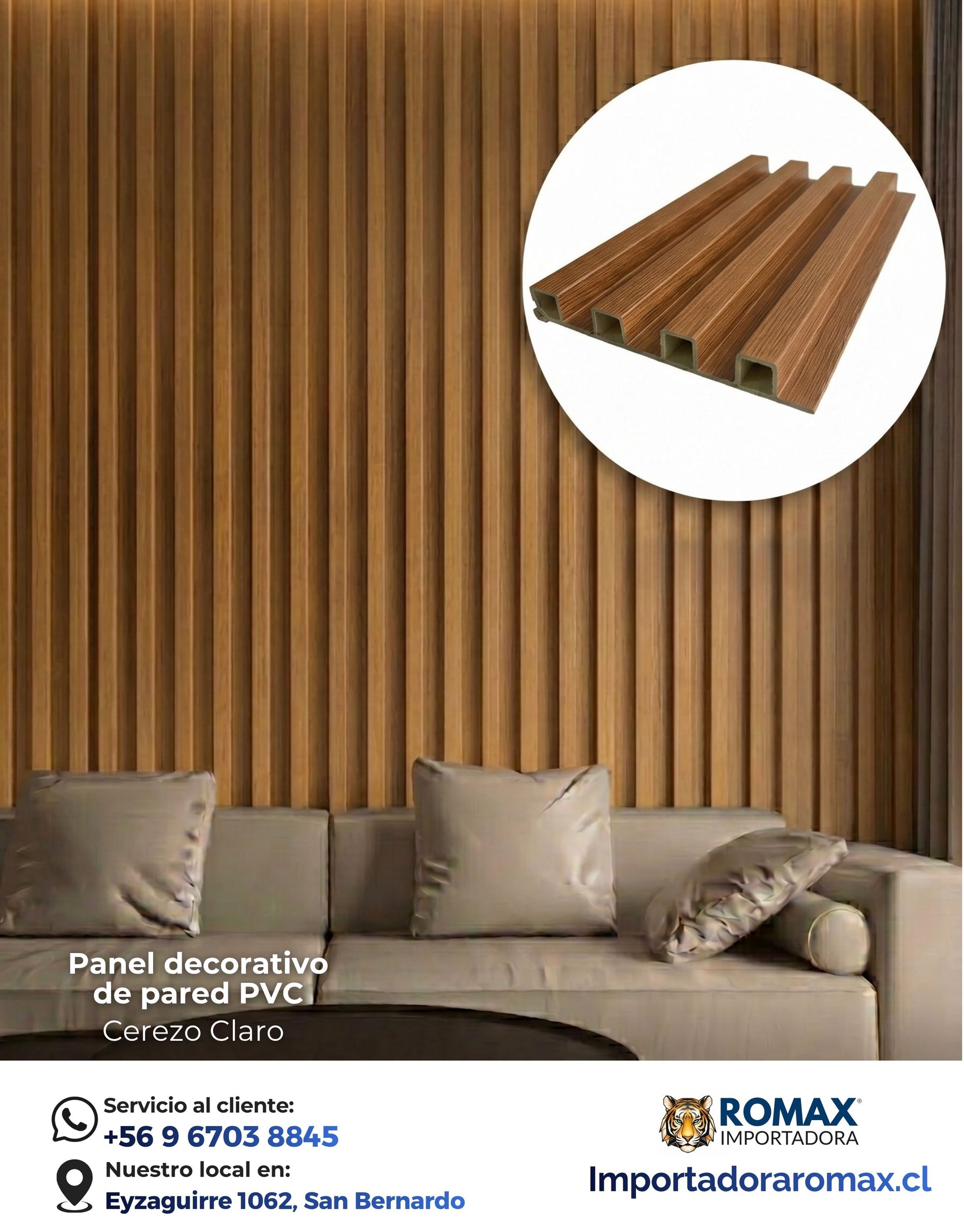 Panel decorativo de pared Color Cerezo Claro