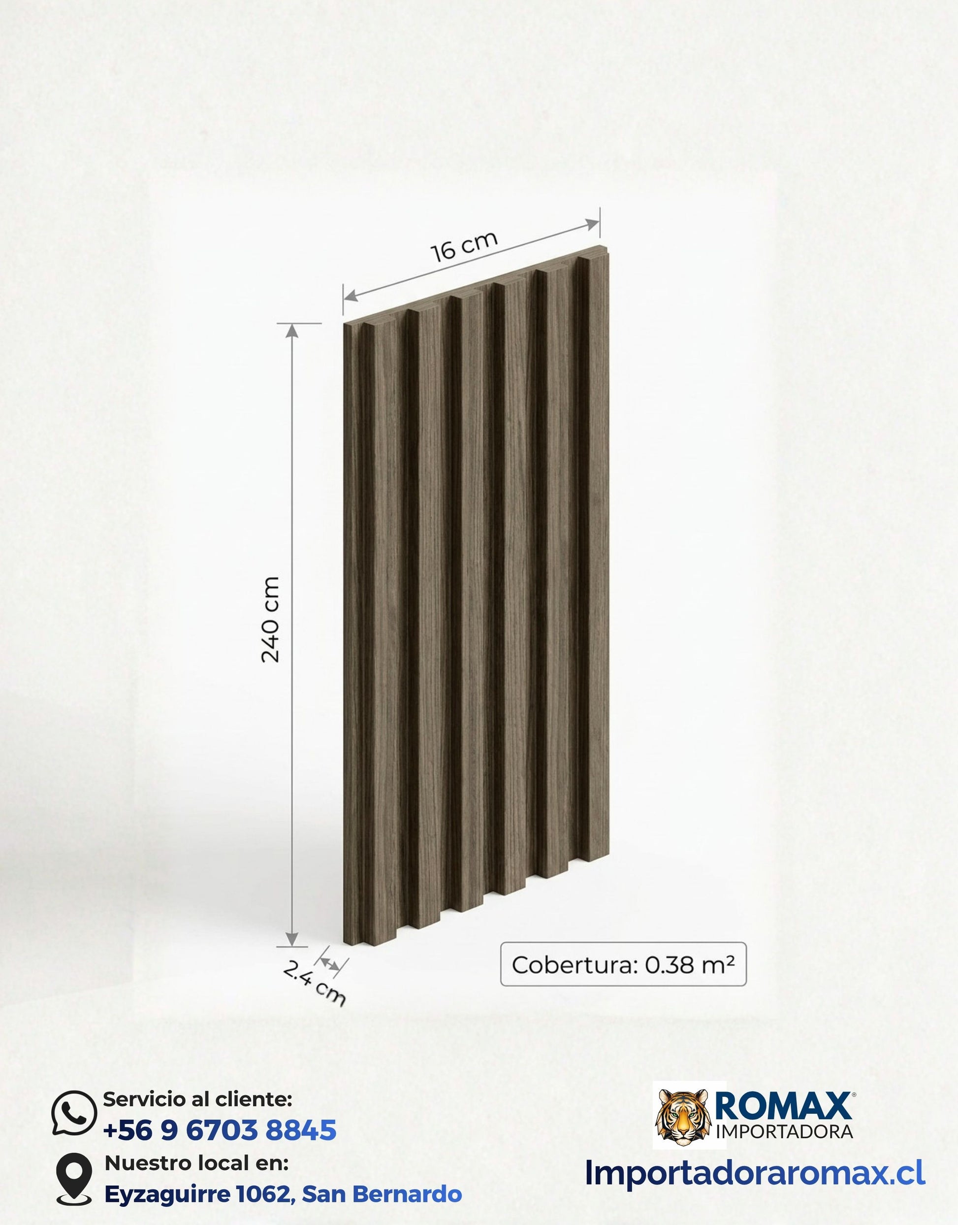 Panel decorativo de pared Color Cerezo oscuro