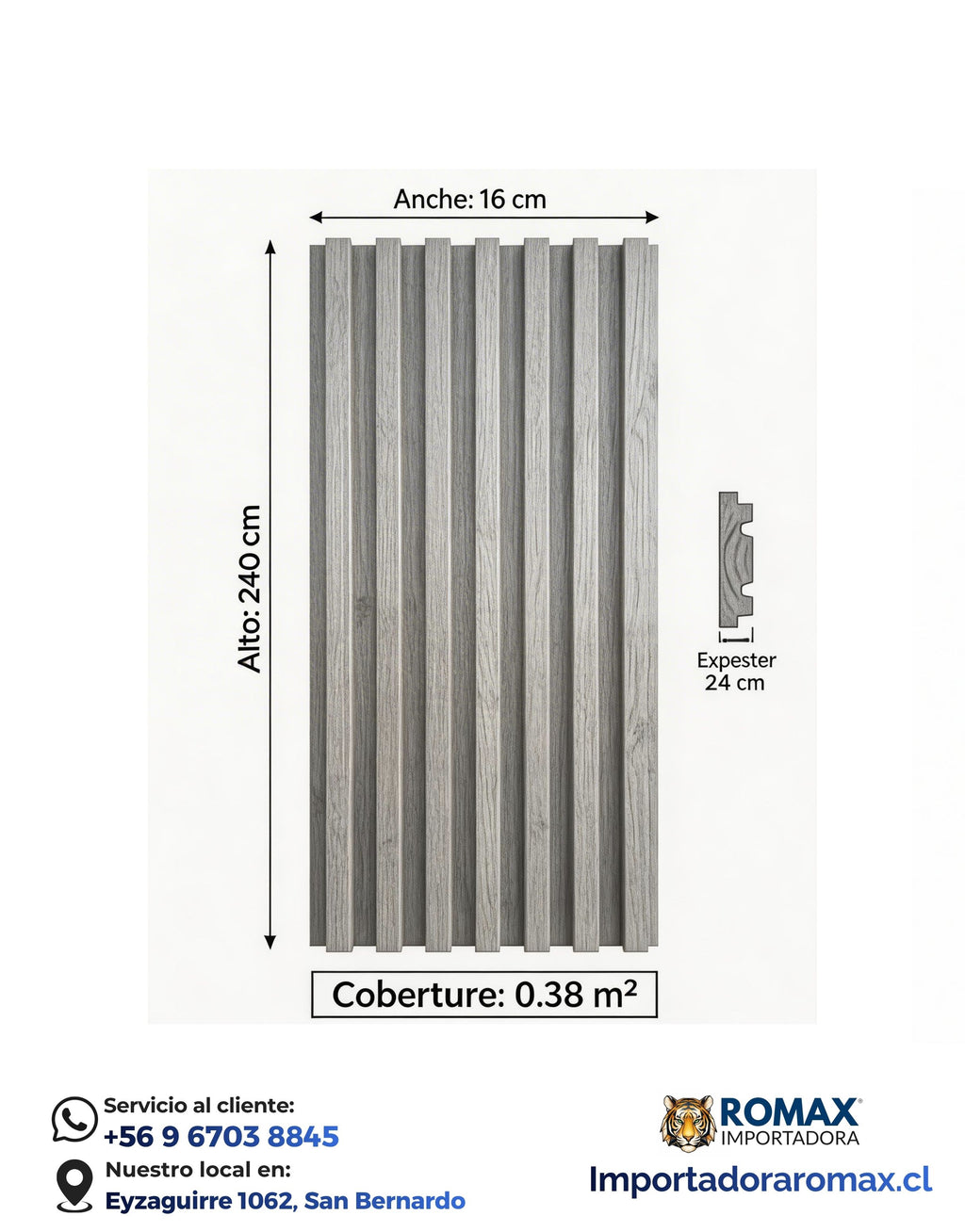 Panel decorativo de pared PVC | Color Chocolate