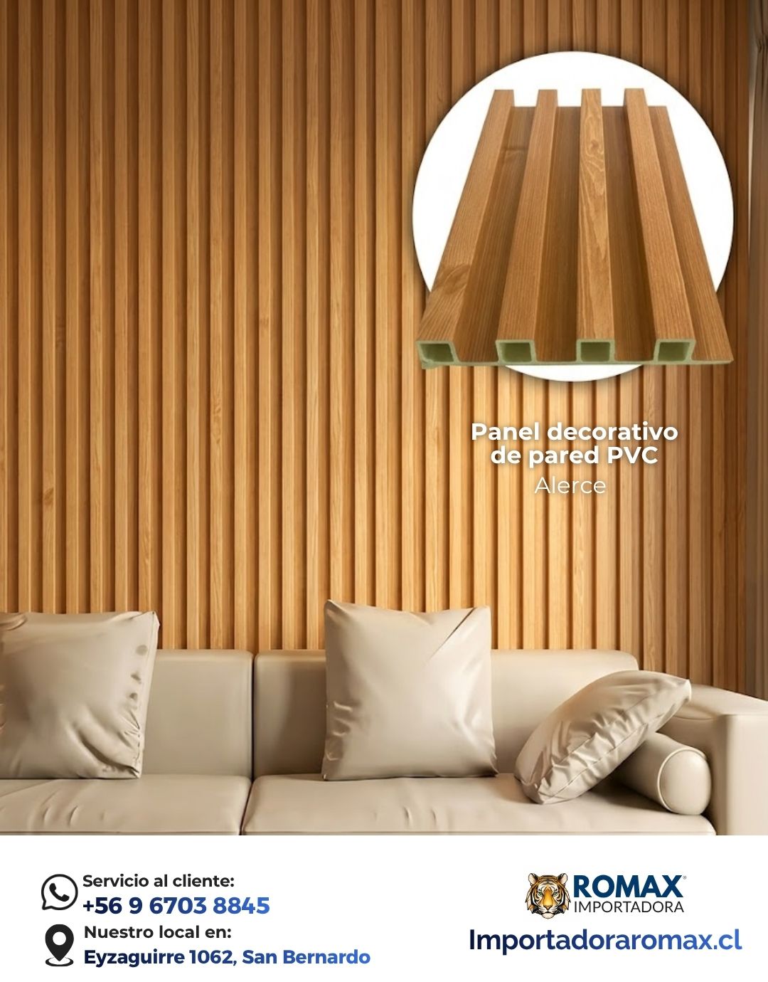Panel decorativo de pared PVC | Color Miel