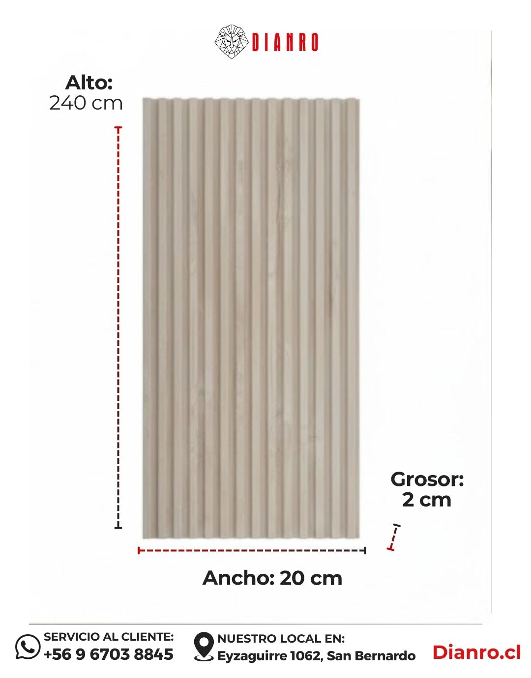 Panel decorativo de pared PVC | Color Toscana