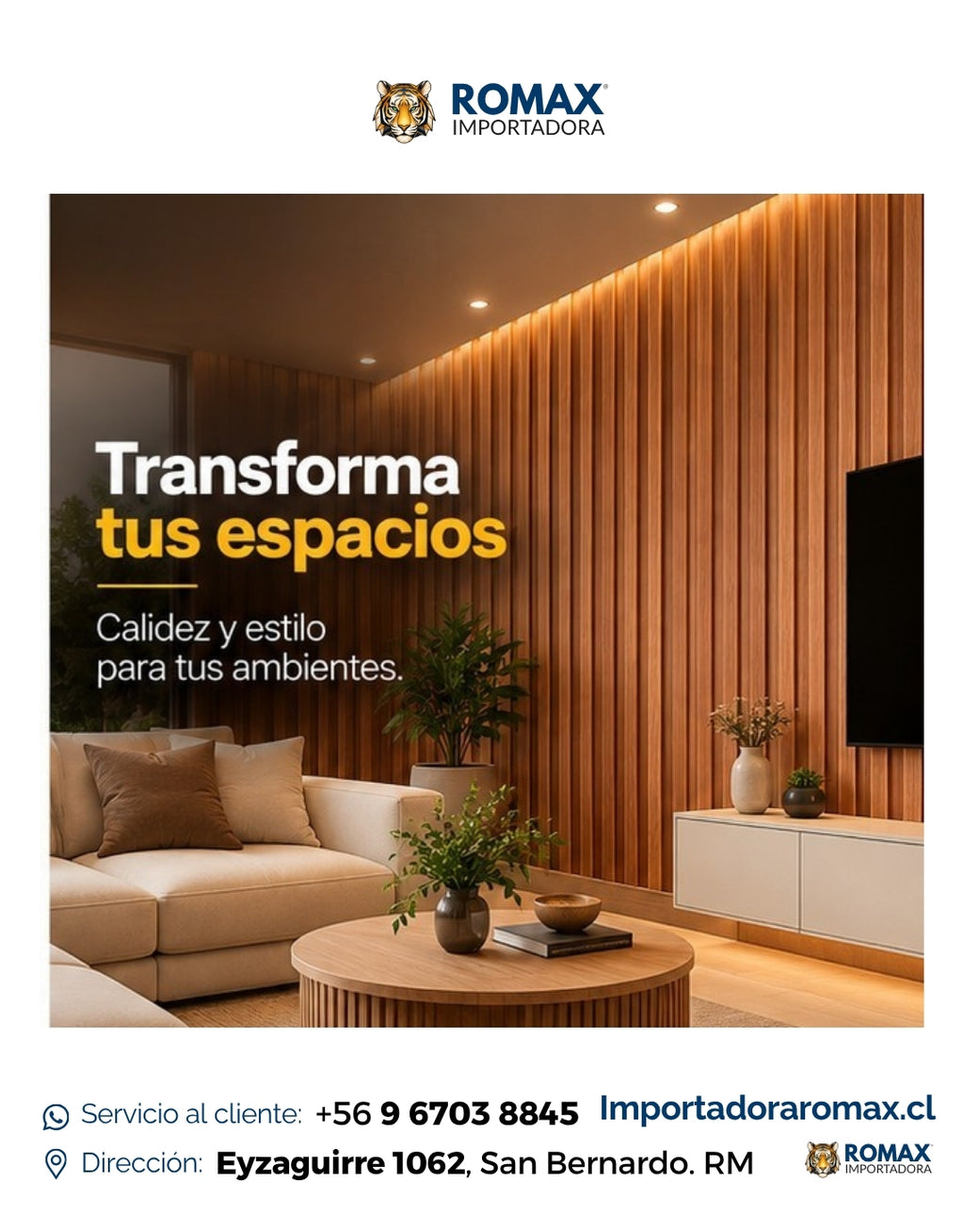 Wall Panel PVC Alerce 16 x 240 cm - detalle del revestimiento | Importadora ROMAX