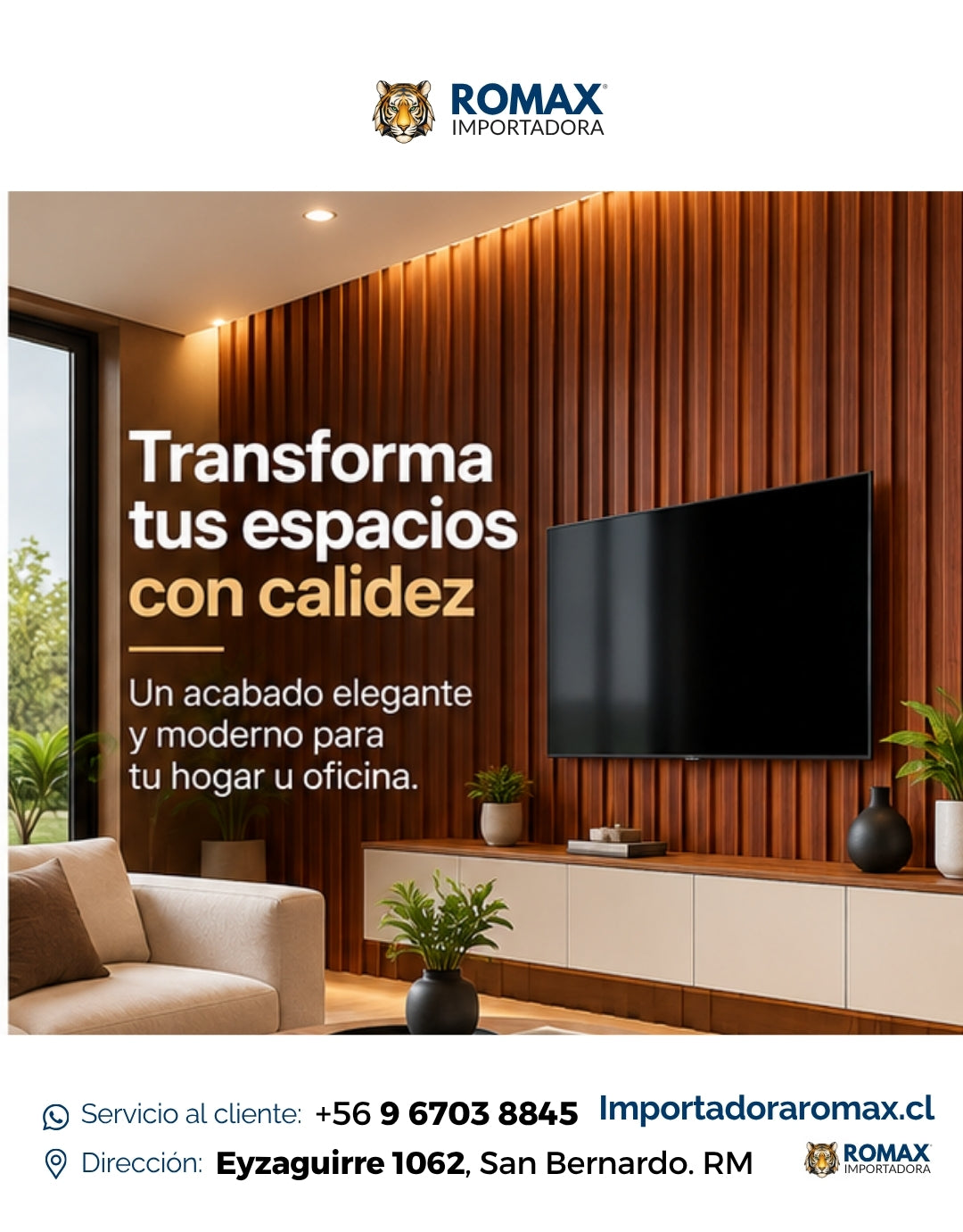 Wall Panel Castaño 16 x 240 cm - detalle del revestimiento | Importadora ROMAX
