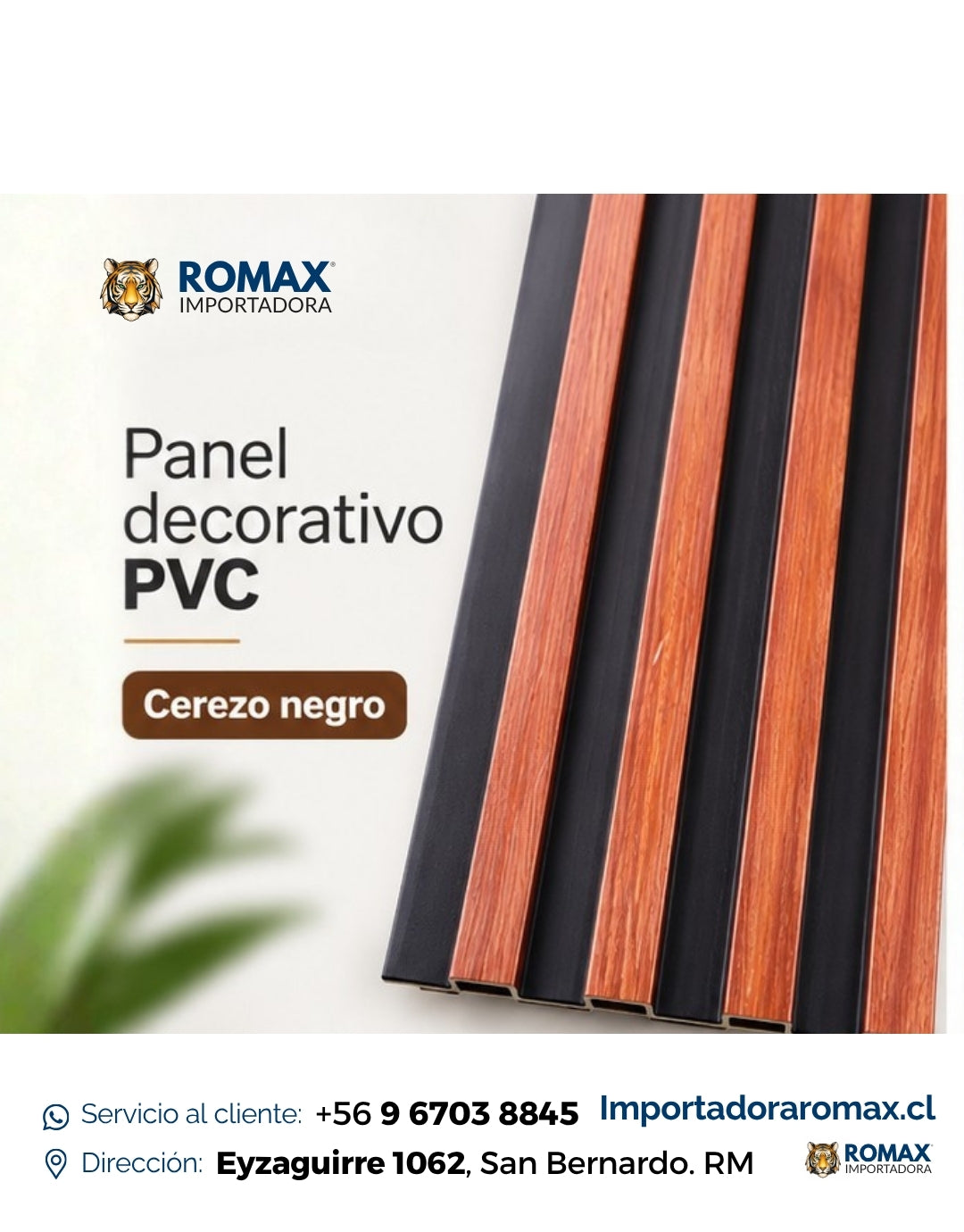 Wall Panel PVC Cerezo Negro 20 x 240 cm - vista adicional | Importadora ROMAX