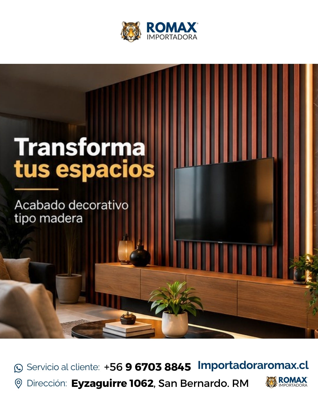 Wall Panel PVC Cerezo Negro 20 x 240 cm - detalle del revestimiento | Importadora ROMAX