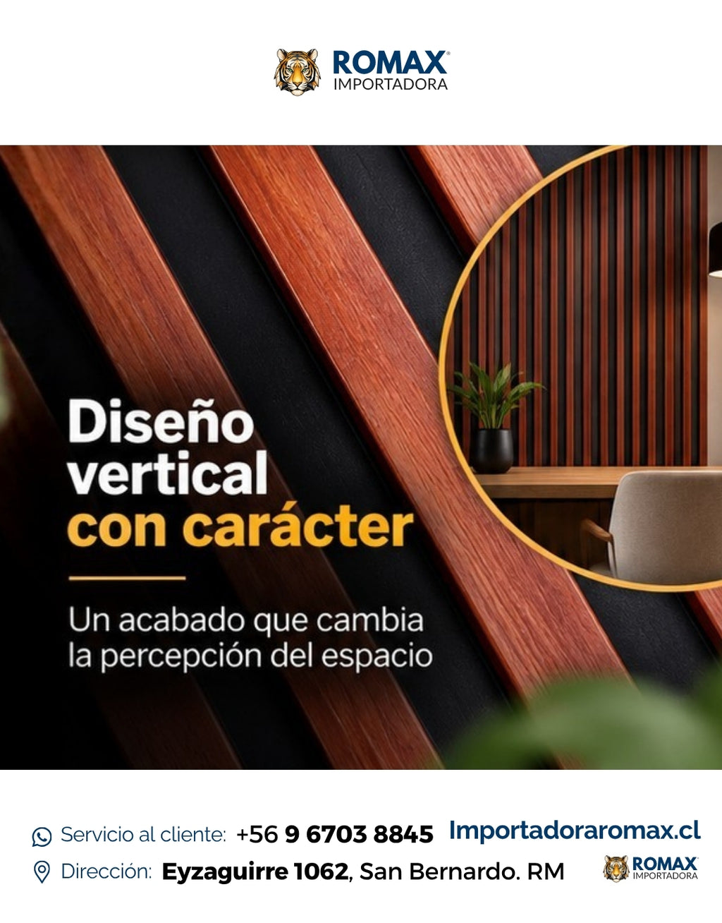 Wall Panel PVC Cerezo Negro 20 x 240 cm - textura y acabado | Importadora ROMAX