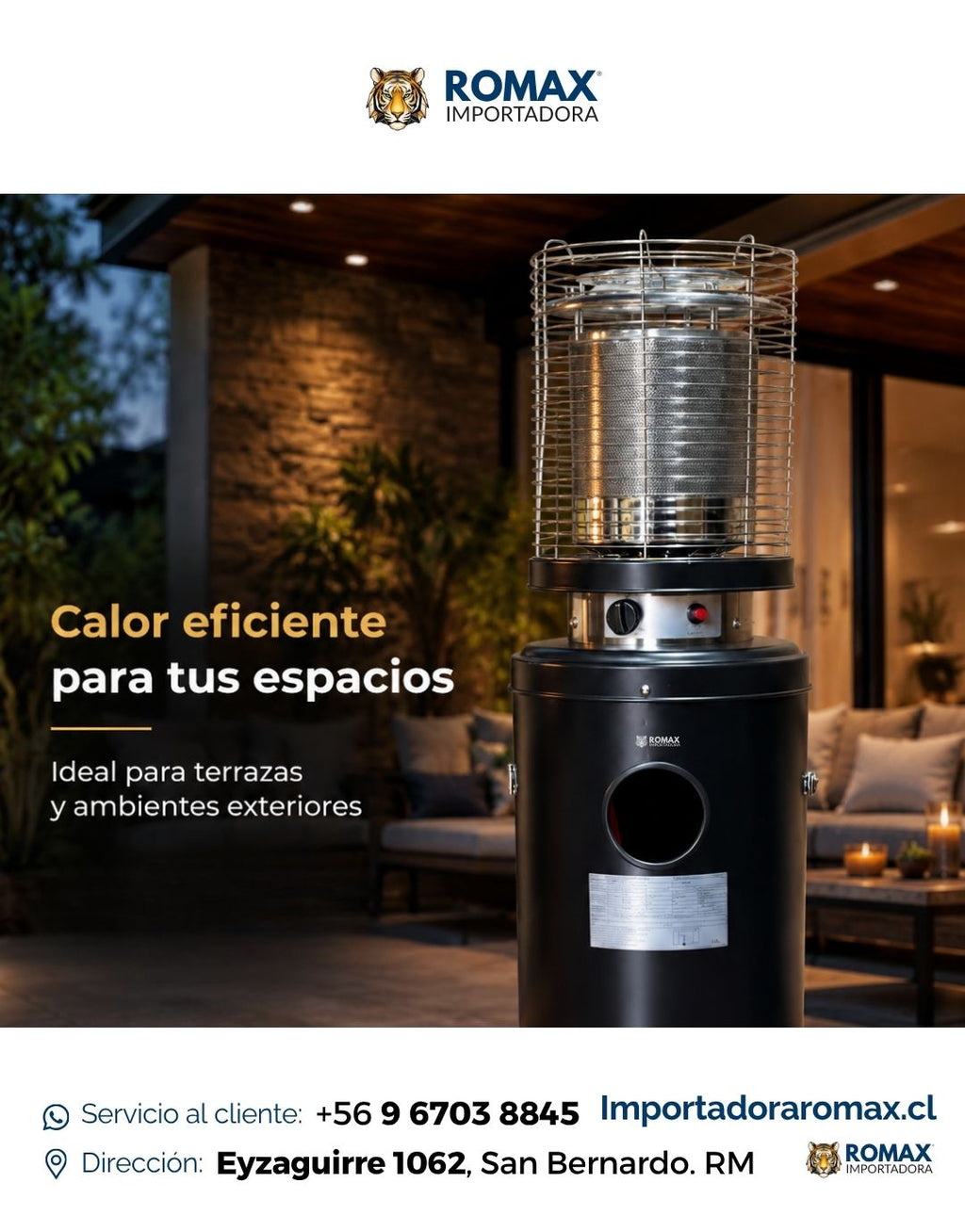 Estufa de patio color negra